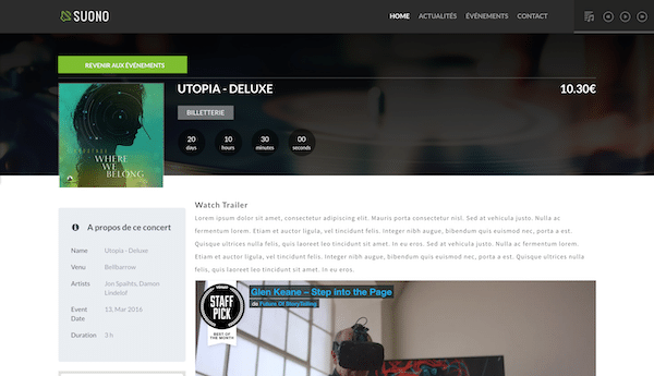 Mockup du site Wordpress