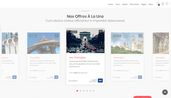 Homepage creation site tourisme