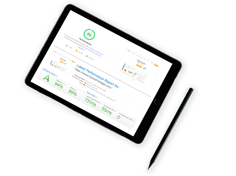 performance du nouveau site web