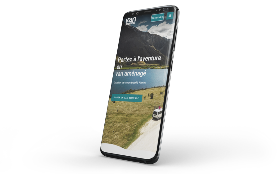 Mockup Mobile de création d'un site de vans aménagés