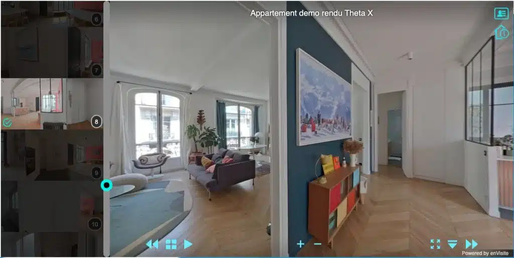 Visite virtuelle, capture d'écran depuis le site de https://www.envisite.fr/