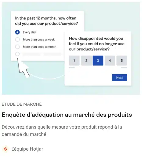 modèle d'enquête hotjar